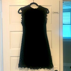 Francesca’s black open-back lace dress
